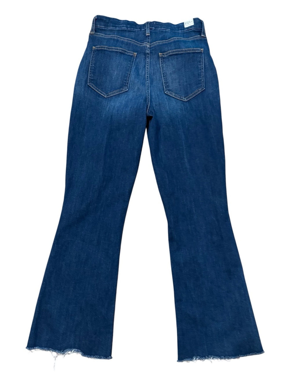 Frank & Eileen Killian Crop Flare Jeans Dark Wash Raw Hem Size 29 EUC - Picture 3 of 6